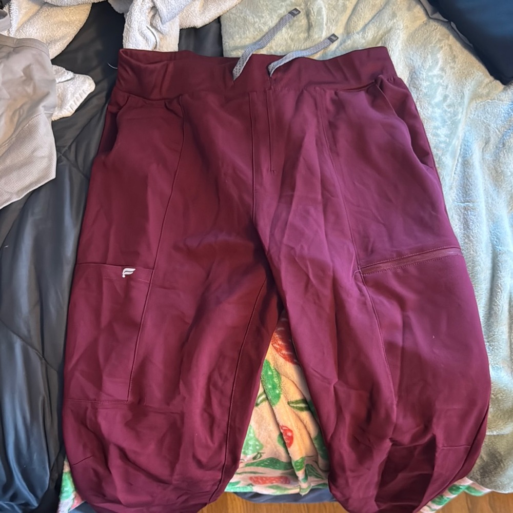 Fabletics Burgundy Scrub Pants